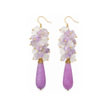 Amethyst & White Quartz Cascade Earrings