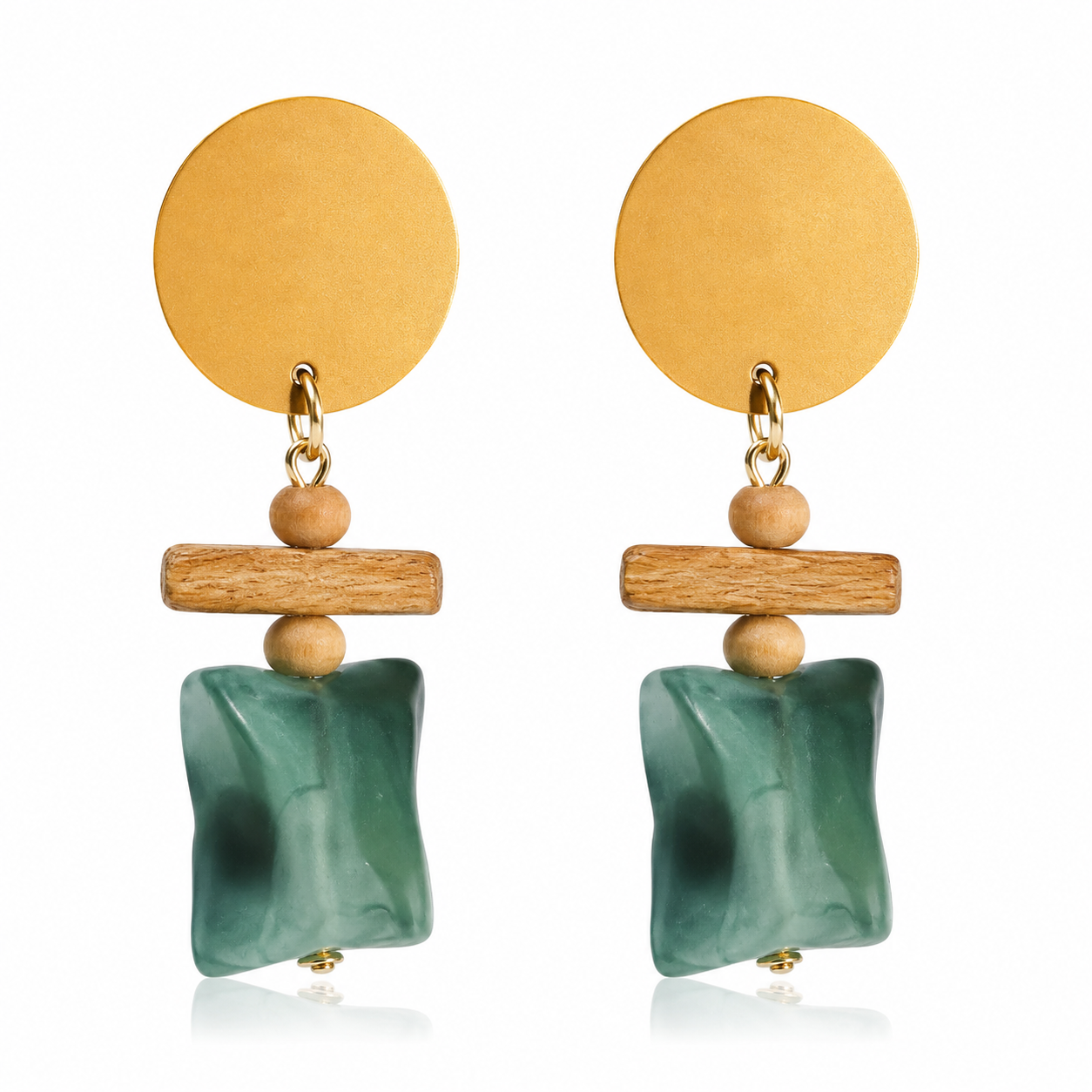 Handcrafted Wooden Drop Earrings