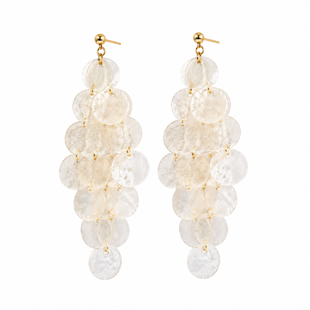 Pearlescent Shell-Inspired Statement Earrings