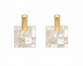 Mother of Pearl Mosaic Stud Earrings