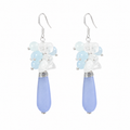 Aquamarine & White Crystal Handmade Drop Earrings
