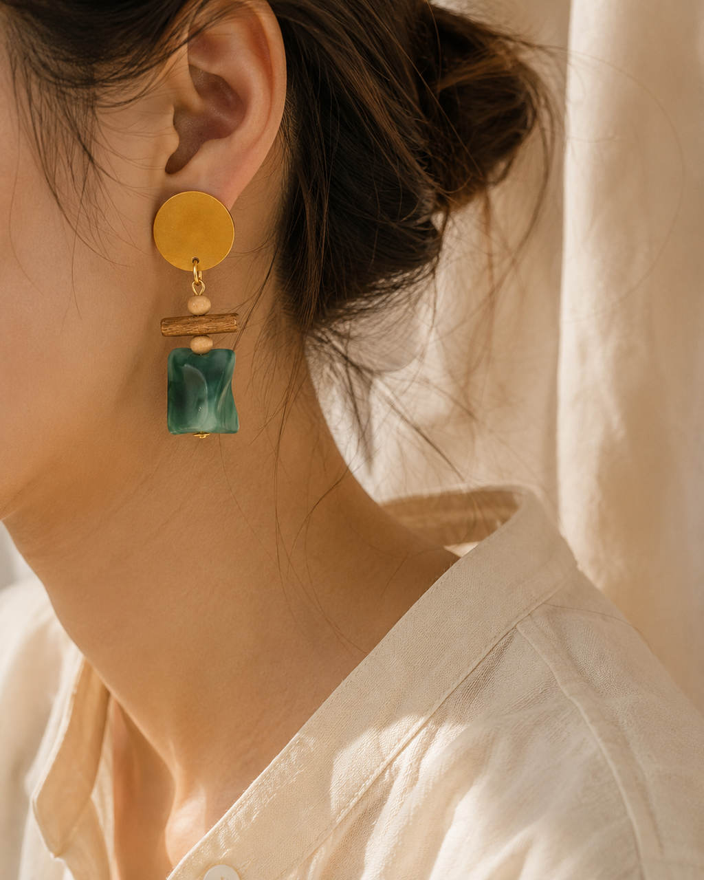 Handcrafted Wooden Drop Earrings