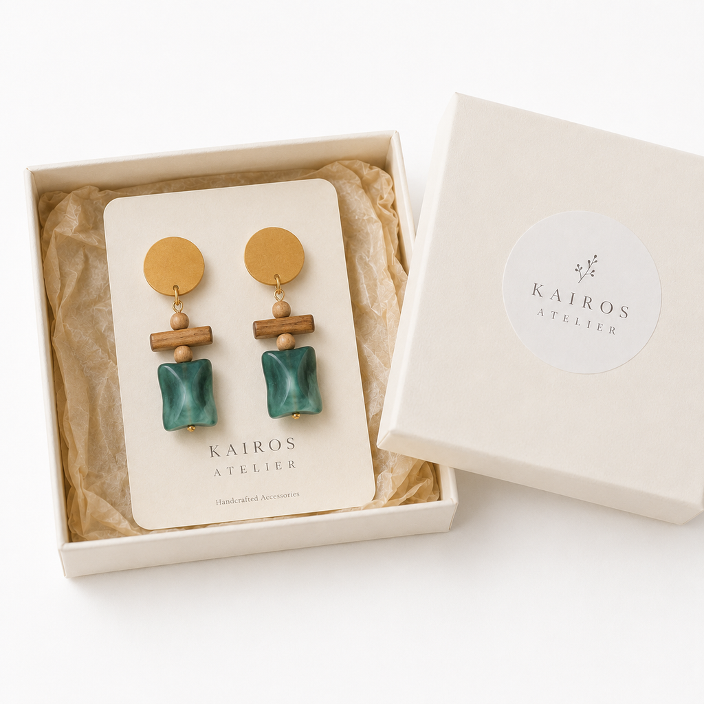 Handcrafted Wooden Drop Earrings