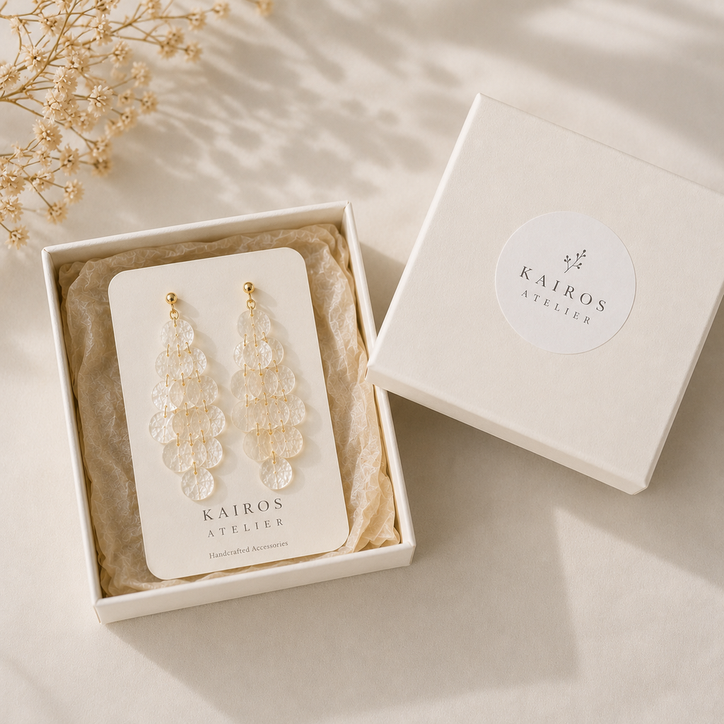 Pearlescent Shell-Inspired Statement Earrings