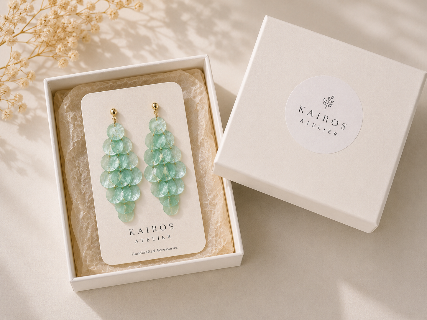 Seafoam Cascade Statement Earrings