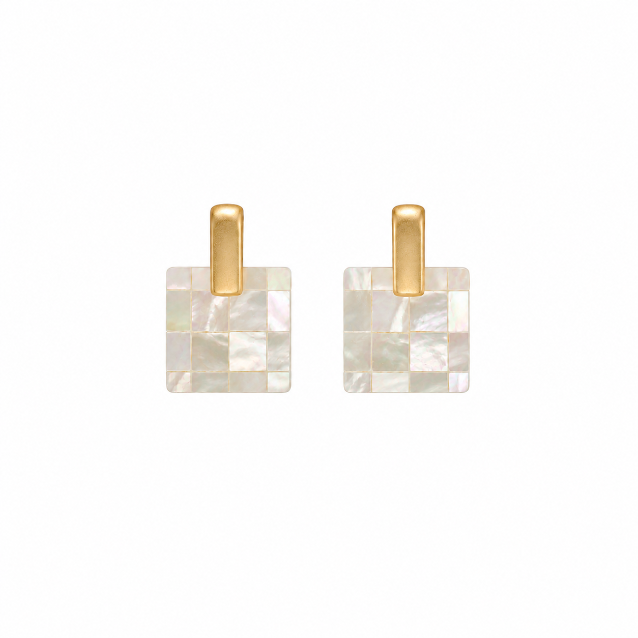 Mother of Pearl Mosaic Stud Earrings