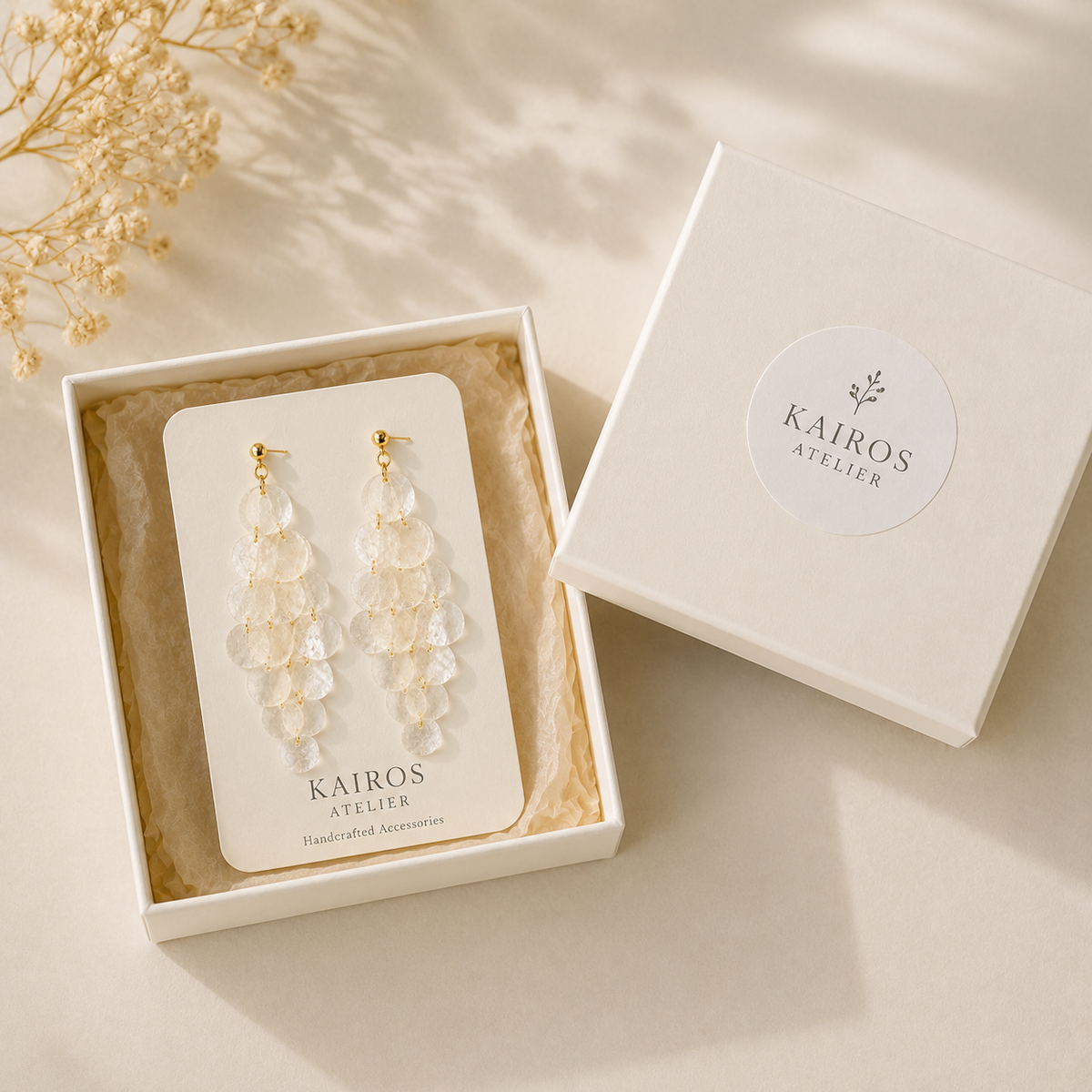 Pearlescent Shell-Inspired Statement Earrings